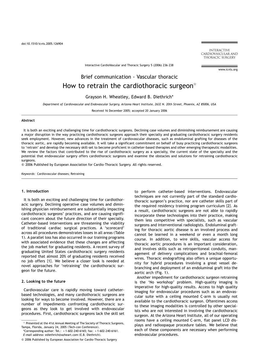 (PDF) How to retrain the cardiothoracic surgeon