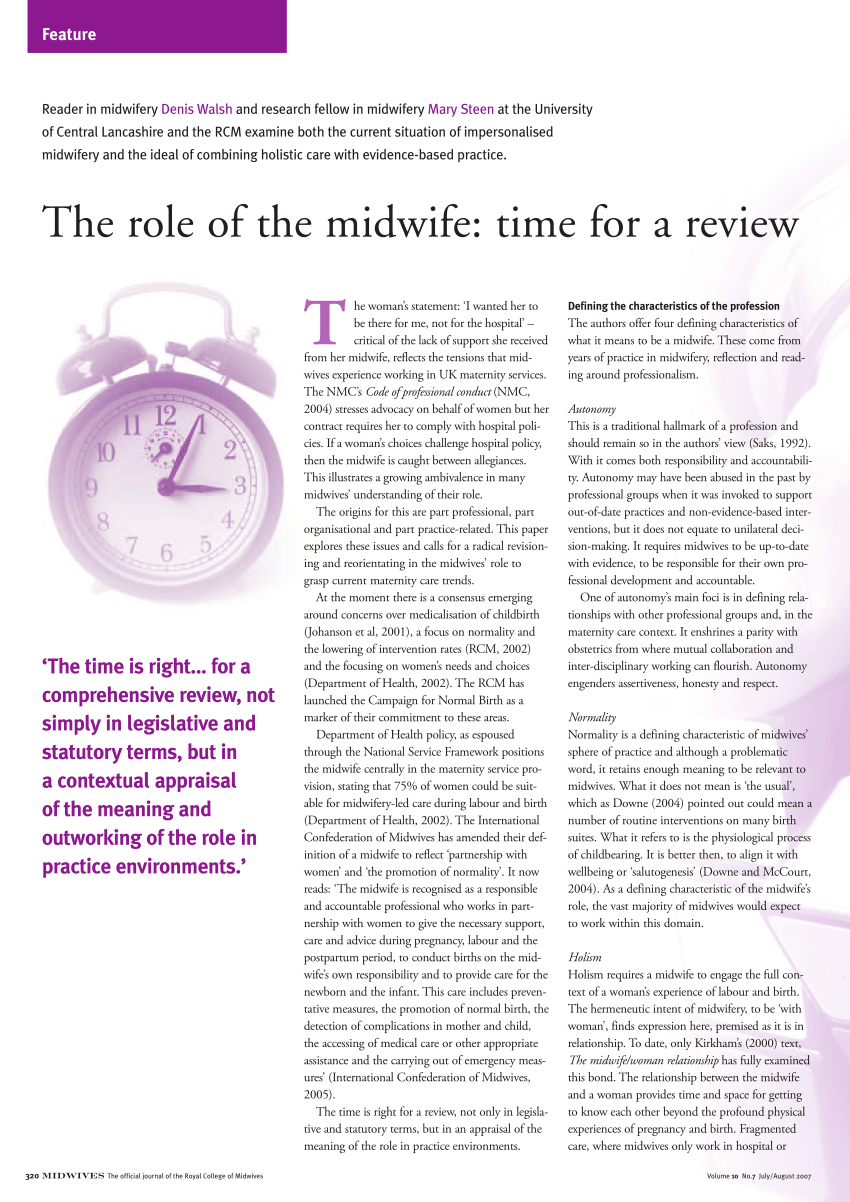 Pdf) The Role Of The Midwife: Time For A Review