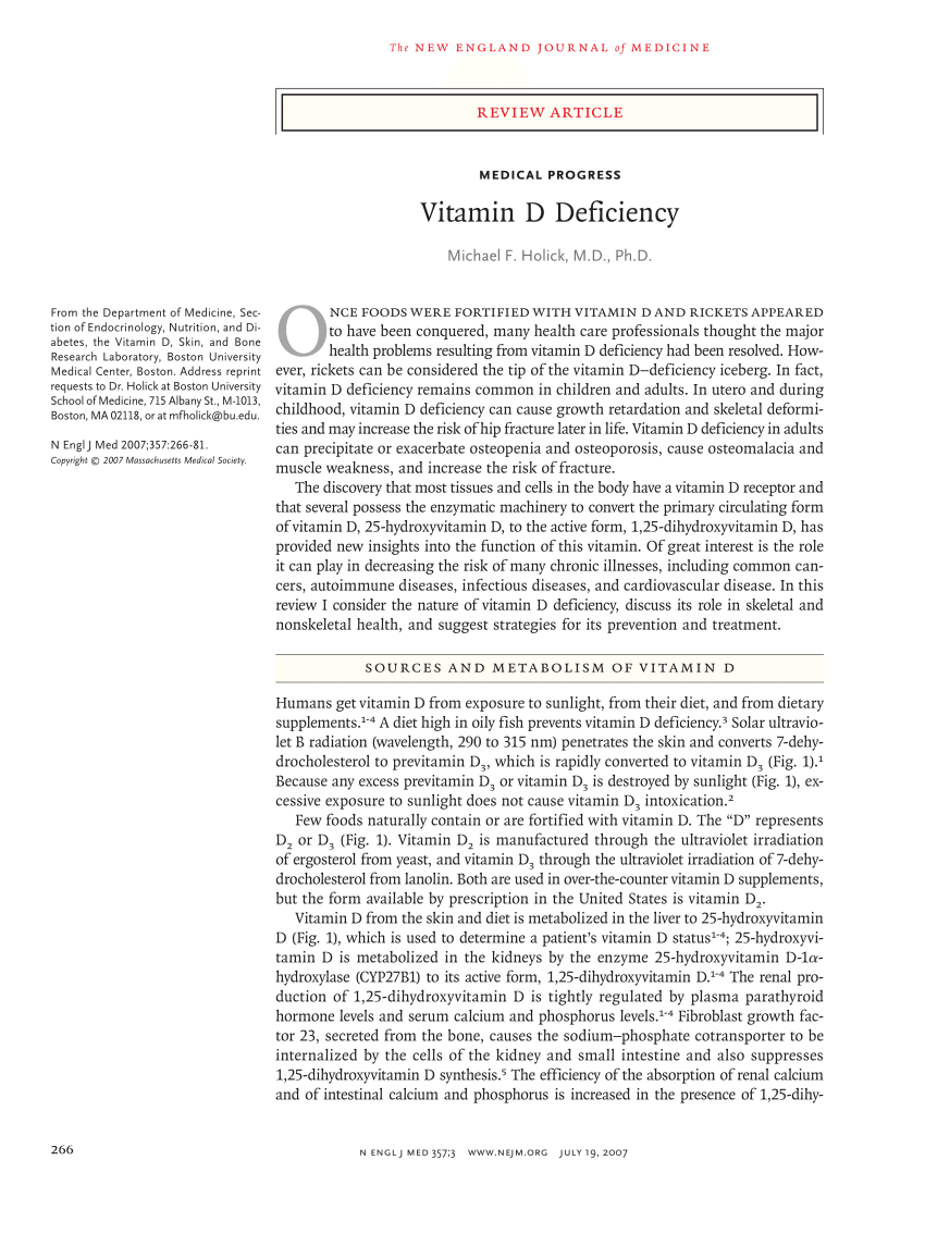 review literature of vitamin d deficiency