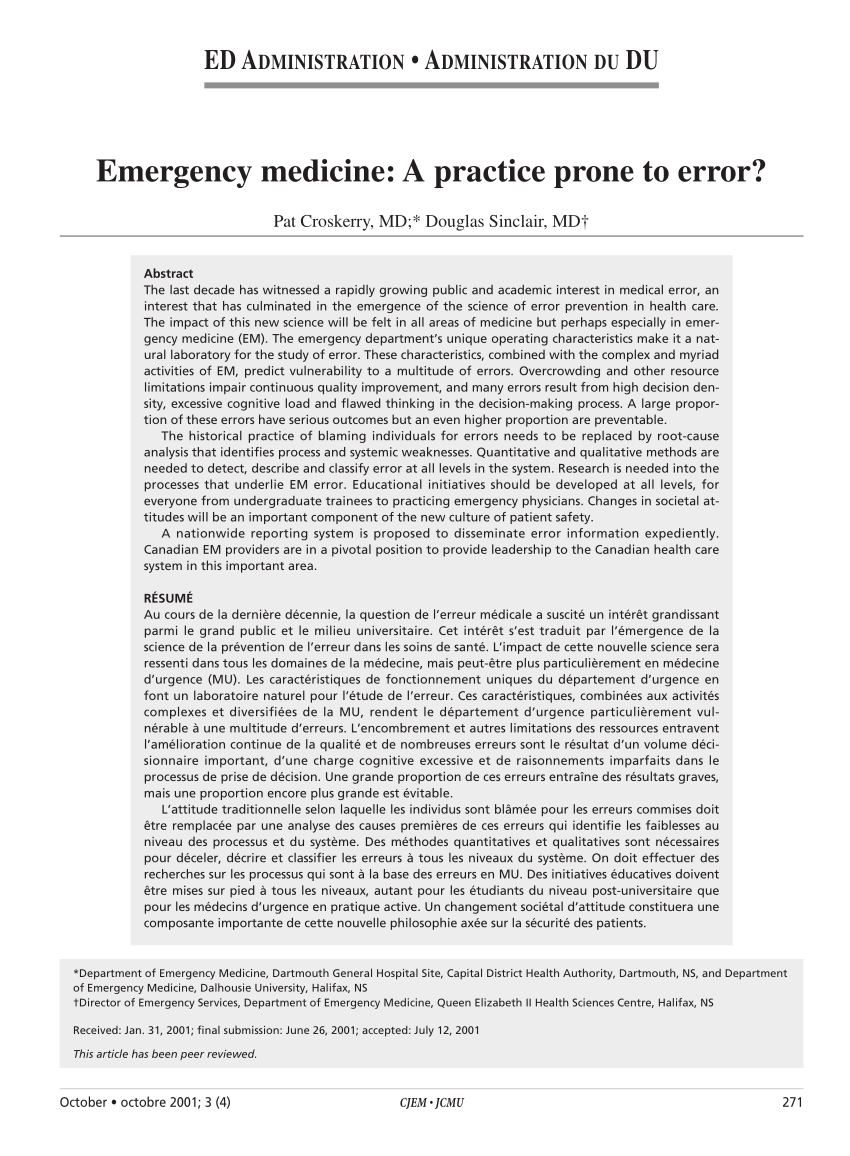emergency medicine thesis topics pubmed
