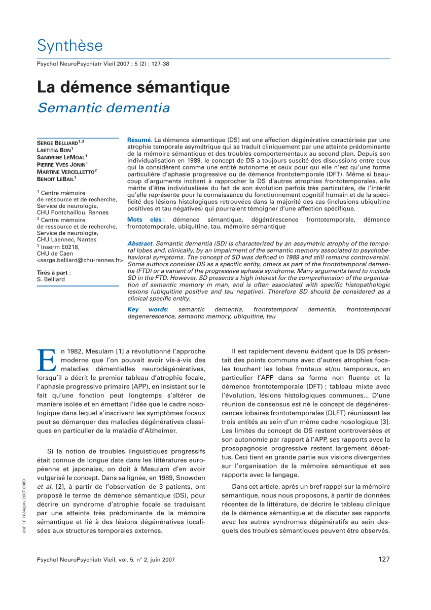 case study of semantic dementia