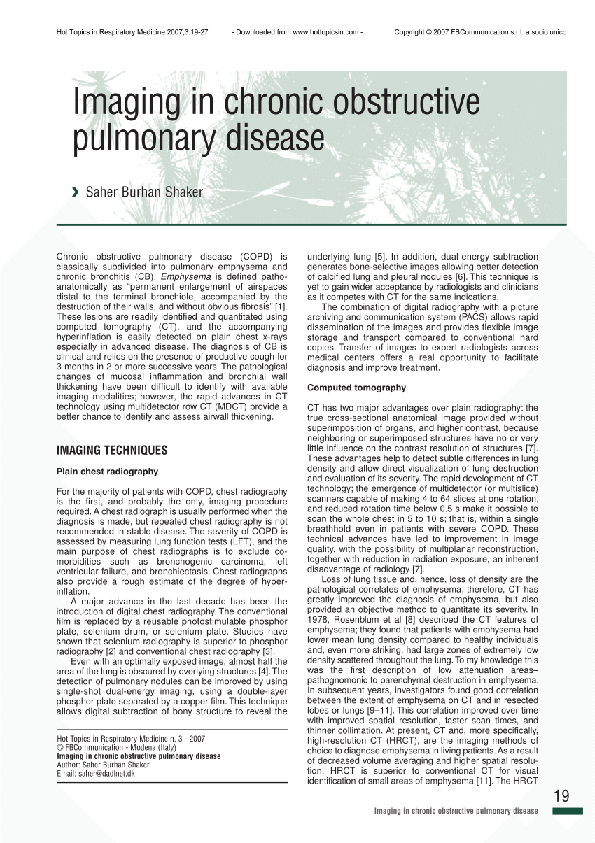 Pdf Imaging In Chronic Obstructive Pulmonary Disease 4689