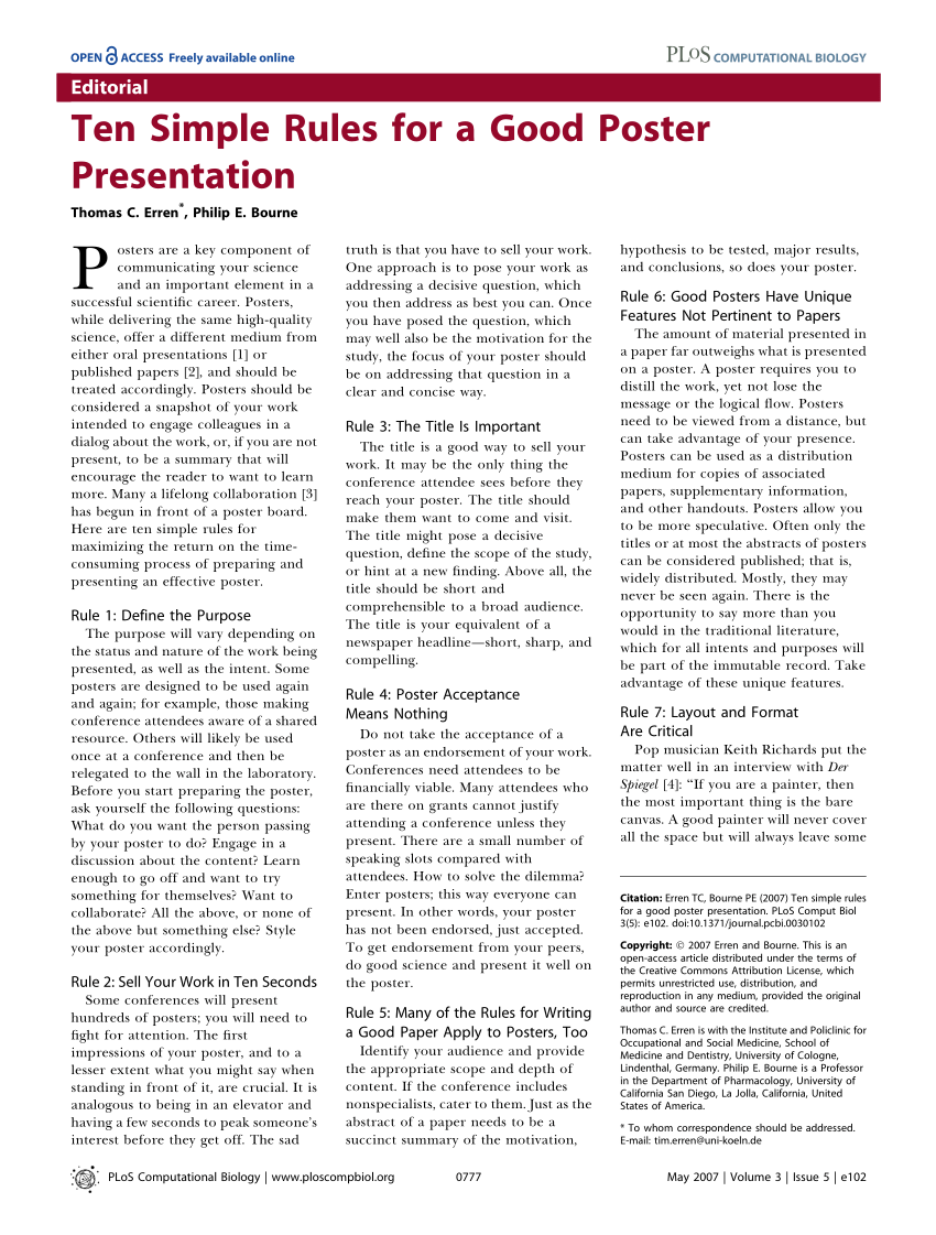 paper presentation rules and regulations