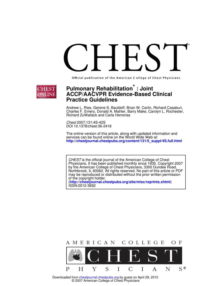 (PDF) Pulmonary rehabilitation Joint ACCP/AACVPR evidencebased