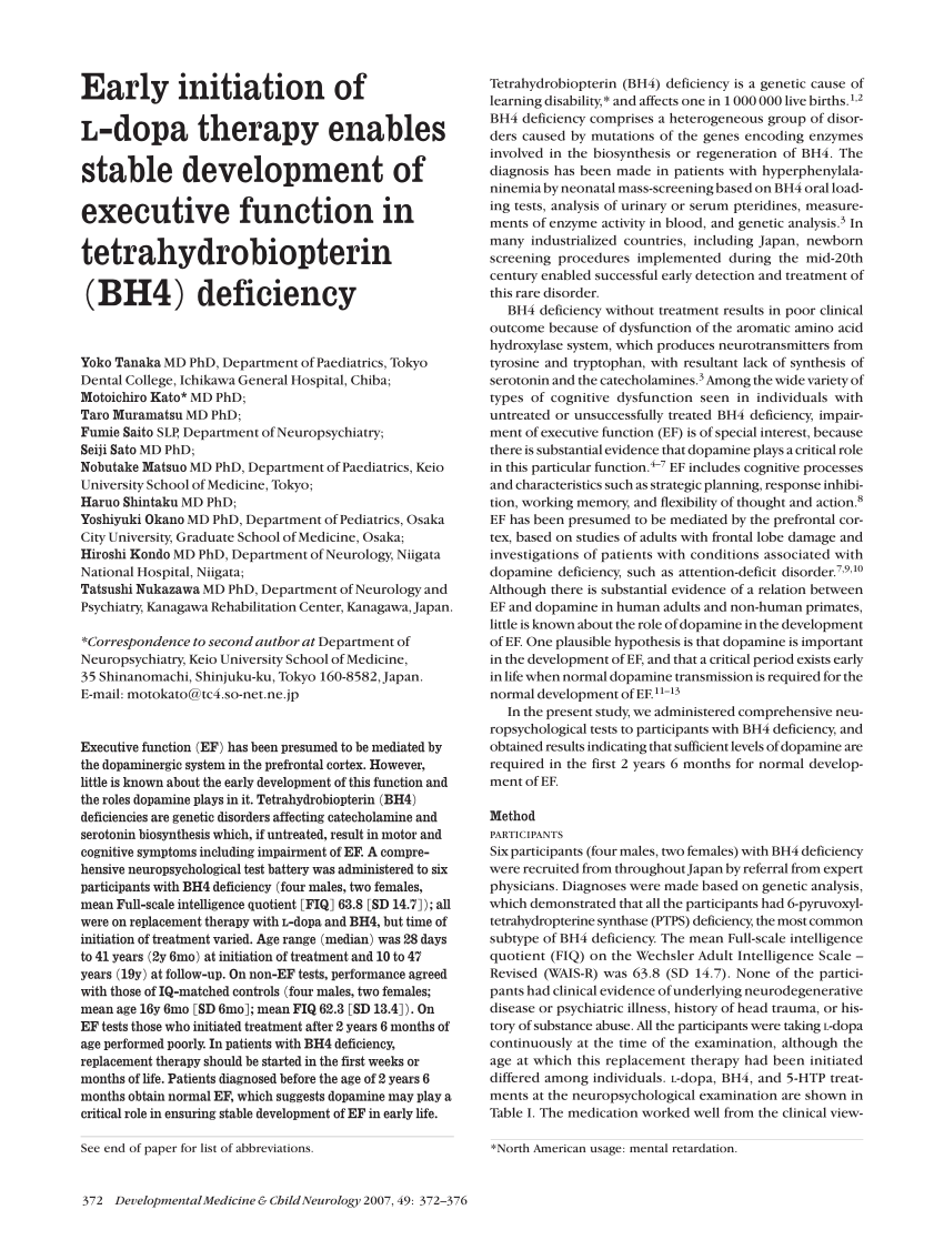 PDF) Early initiation of L‐dopa therapy enables stable development