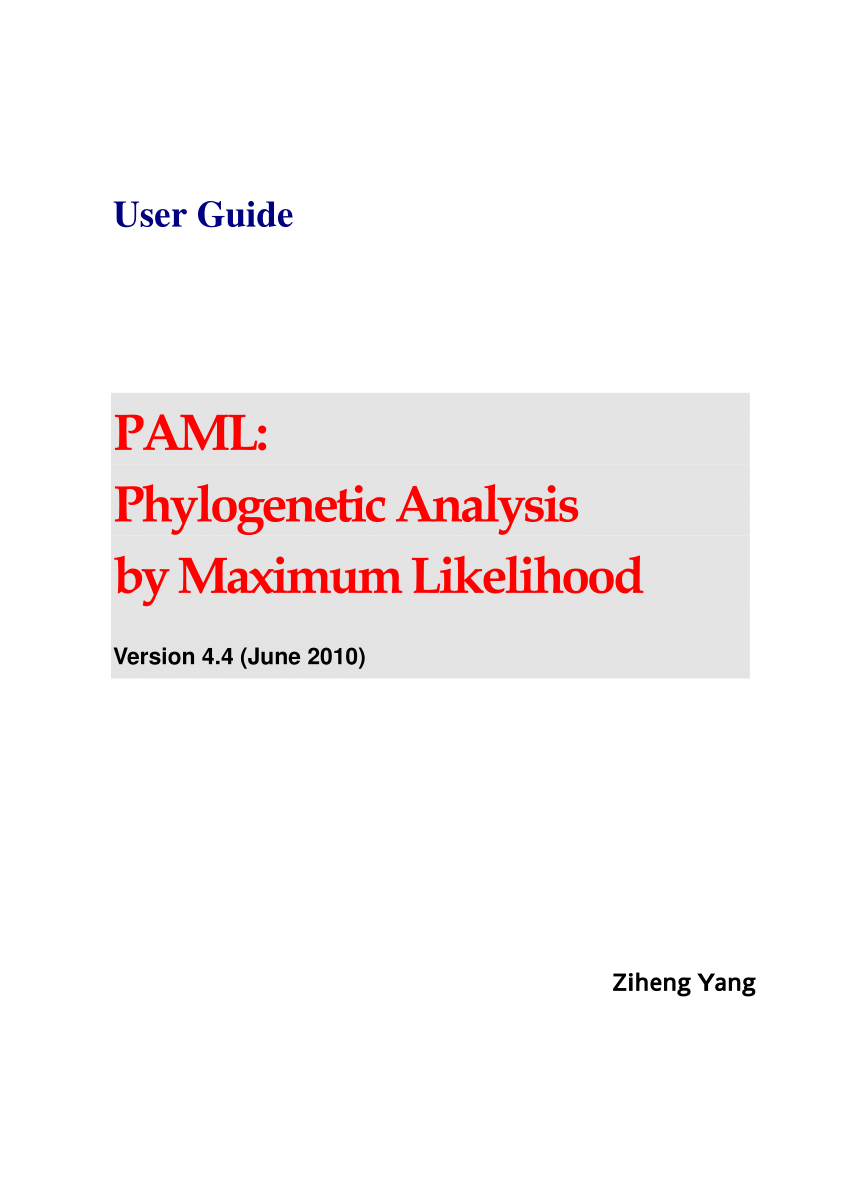 PDF) Yang ZH.. PAML 4: Phylogenetic analysis by maximum likelihood ...