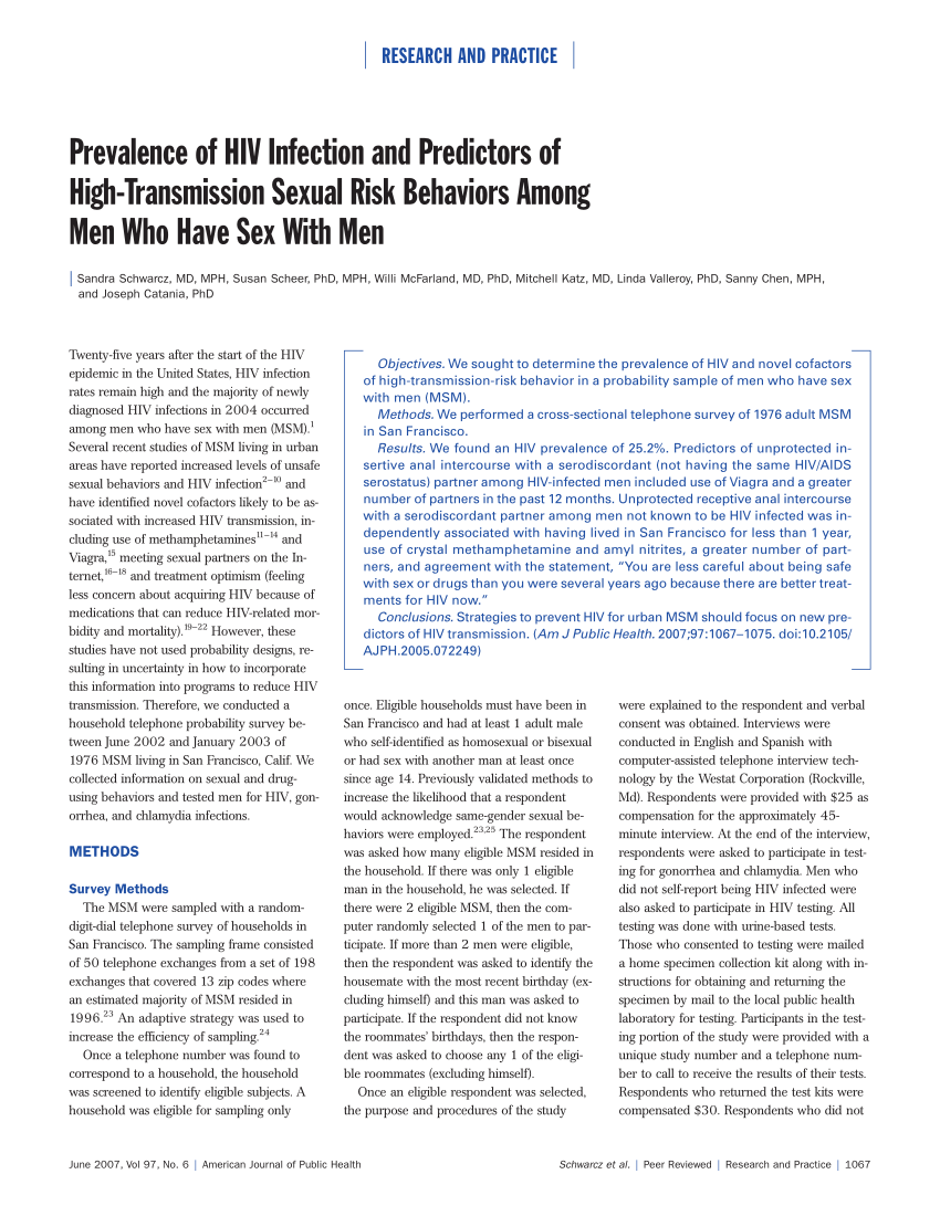 Pdf Prevalence Of Hiv Infection And Predictors Of High Transmission Sexual Risk Behaviors 