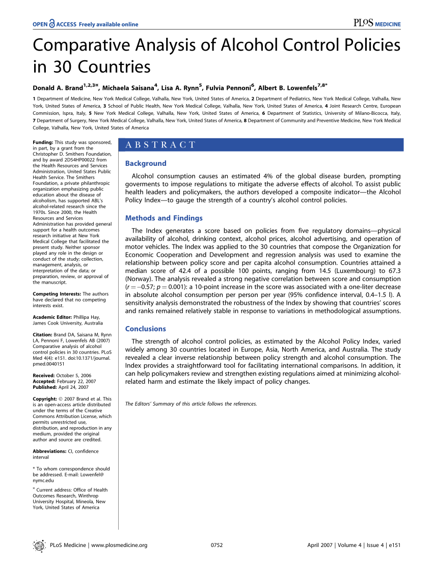 alcohol policy impact case study