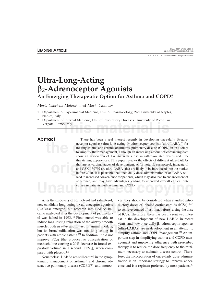 PDF) Ultra-Long-Acting ??2-Adrenoceptor Agonists