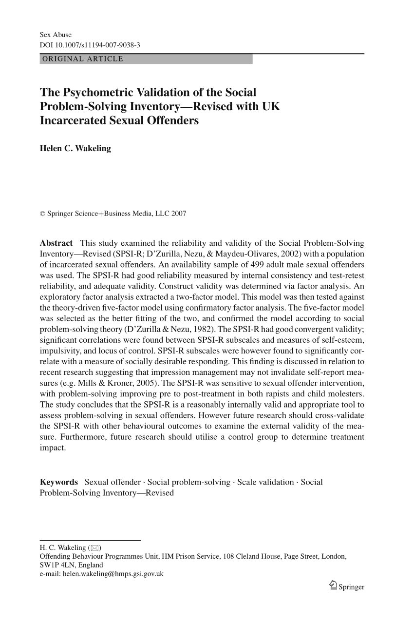 social problem solving inventory revised (spsi r)