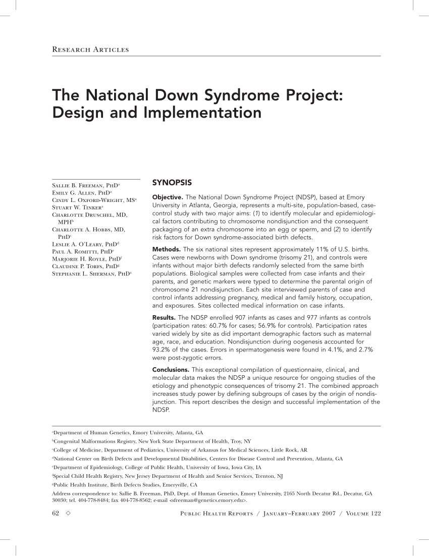 down syndrome research paper topics
