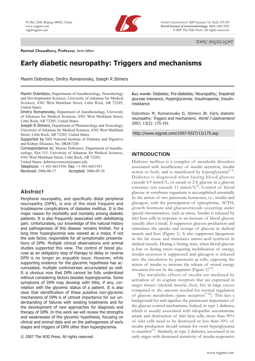 diabetic neuropathy journals
