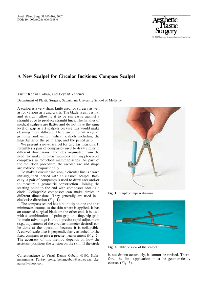 Compass Cutter for Periareolar Incisions