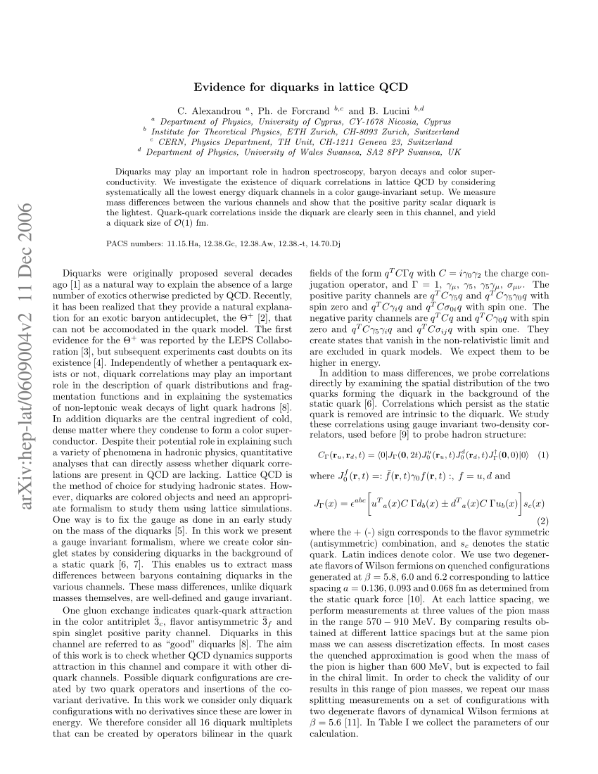Pdf Evidence For Diquarks In Lattice Qcd