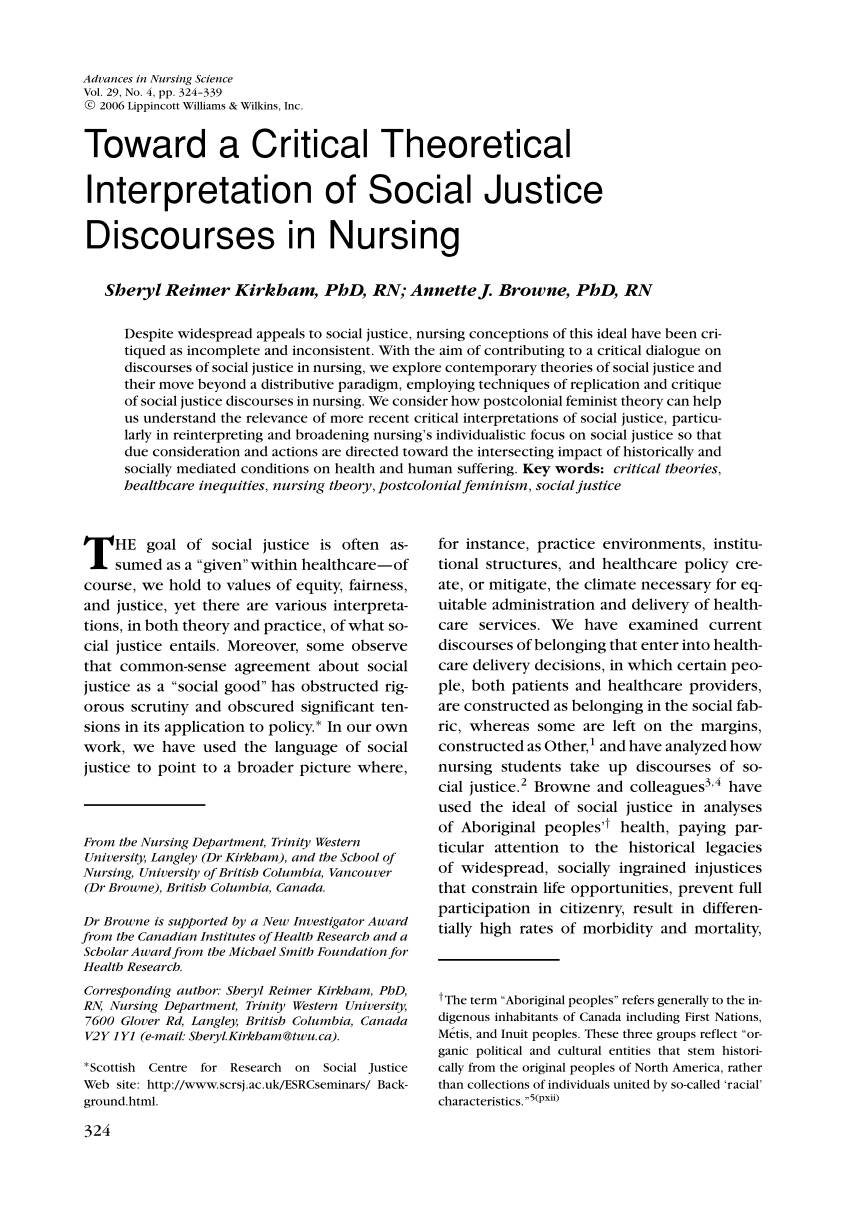 social justice in nursing essay