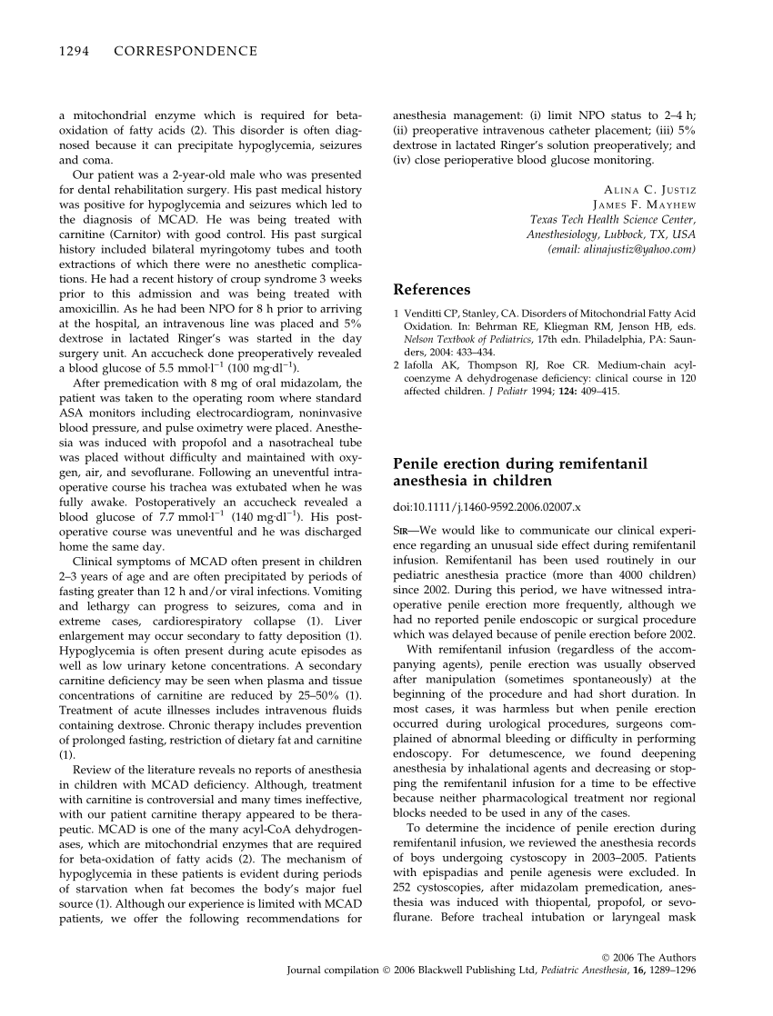 PDF Penile erection during remifentanil anesthesia in children