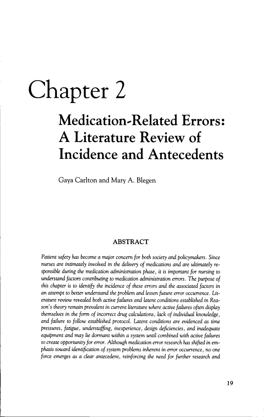 literature review on medical errors