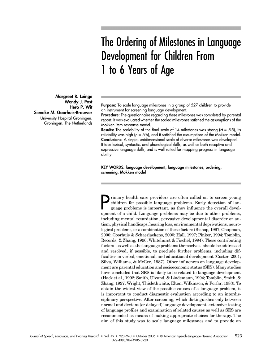 Toddler Development Chart