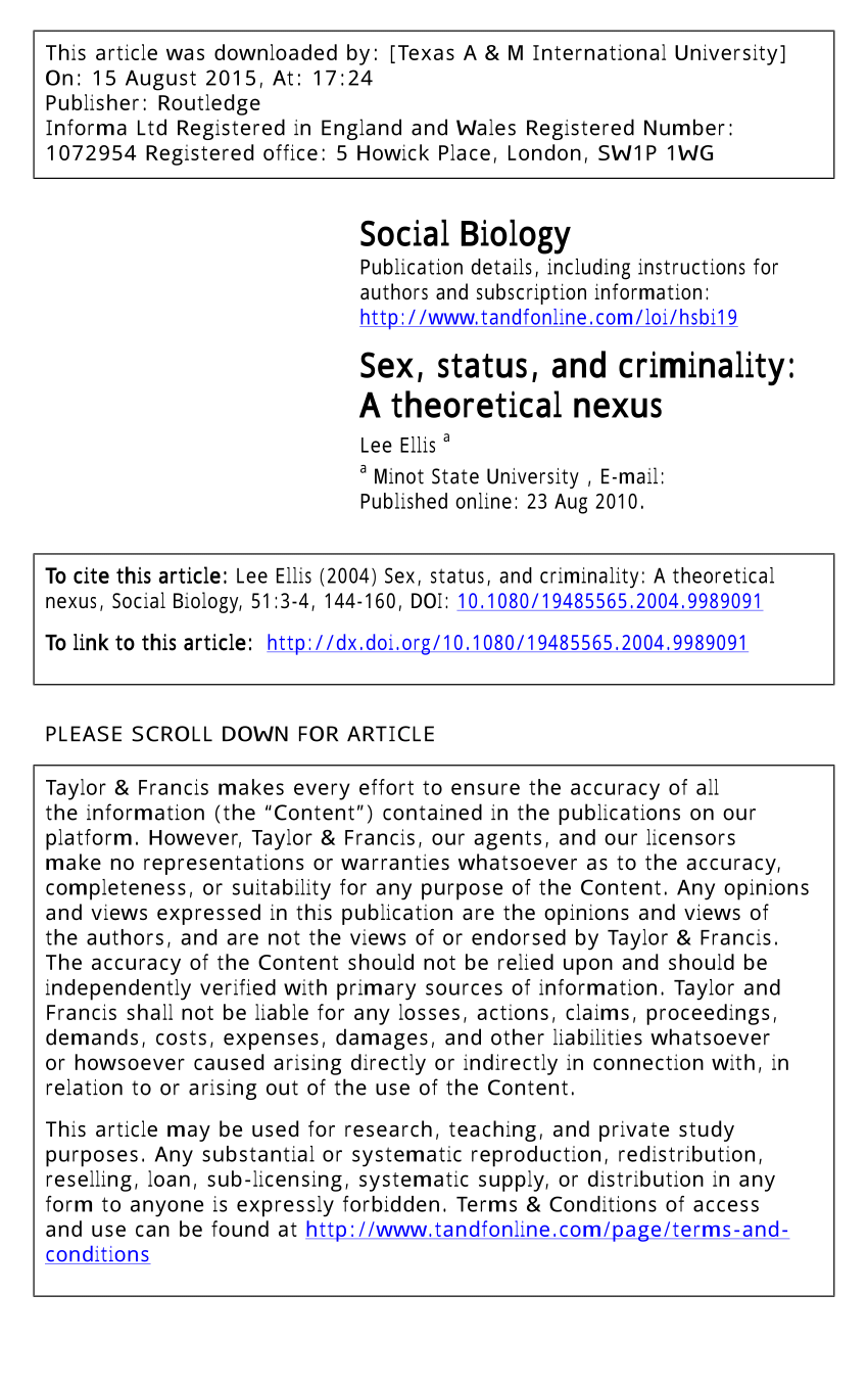 Pdf Sex Status And Criminality A Theoretical Nexus 6927