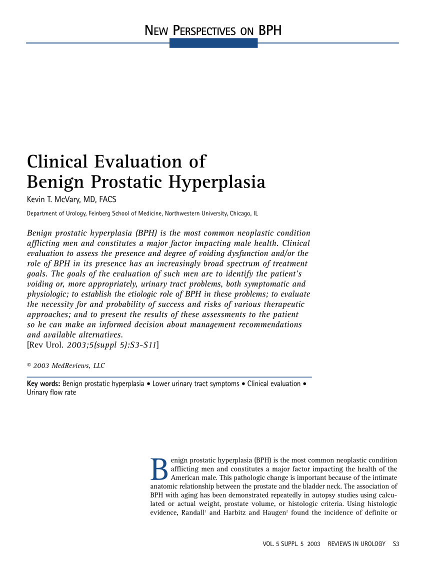 benign prostatic hyperplasia article pdf
