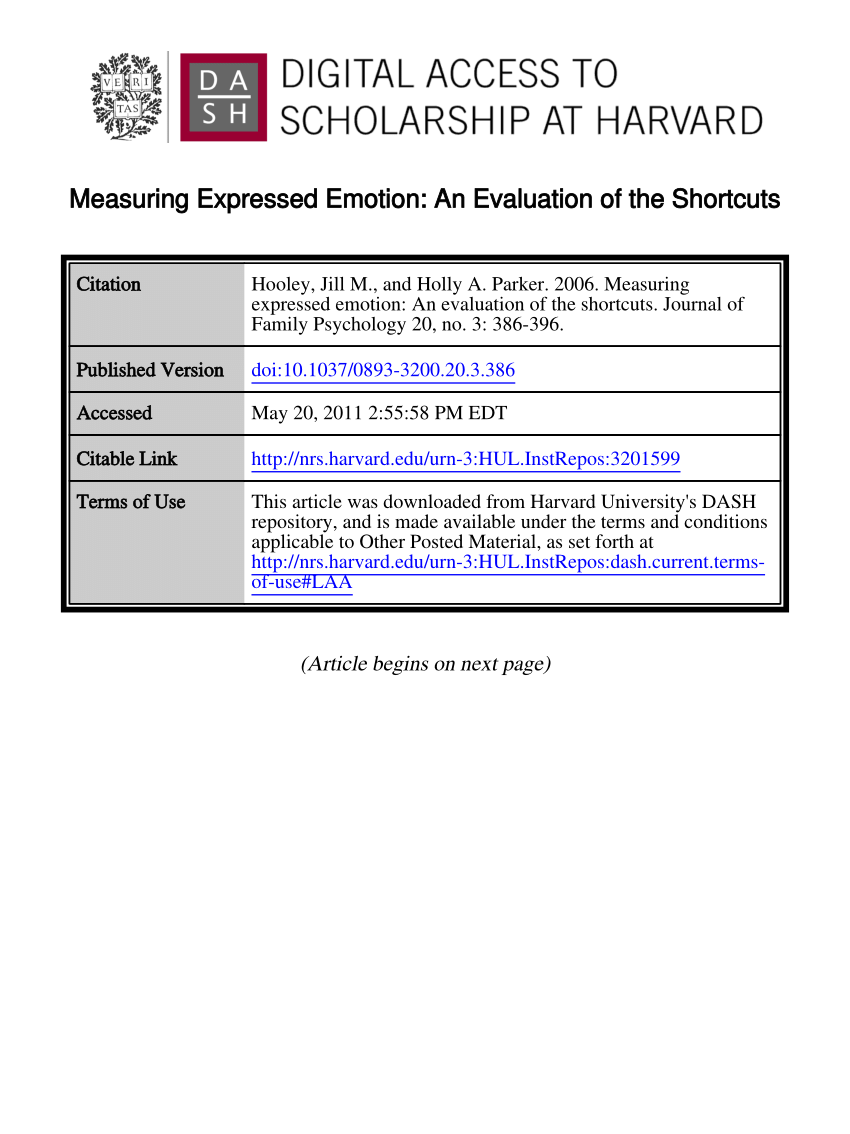 Pdf Measuring Expressed Emotion An Evaluation Of The Shortcuts