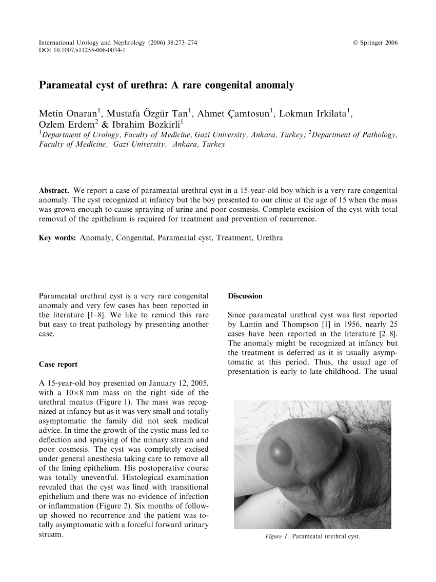 PDF) Management of Paraurethral Cysts in Adult Women: Emphasis on Physical  Examination (A Short Series)