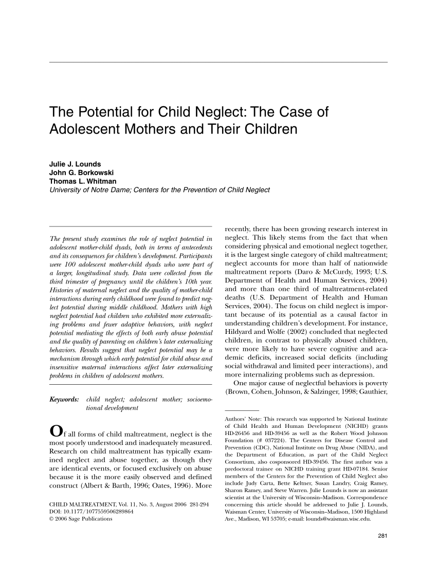 child neglect case study example