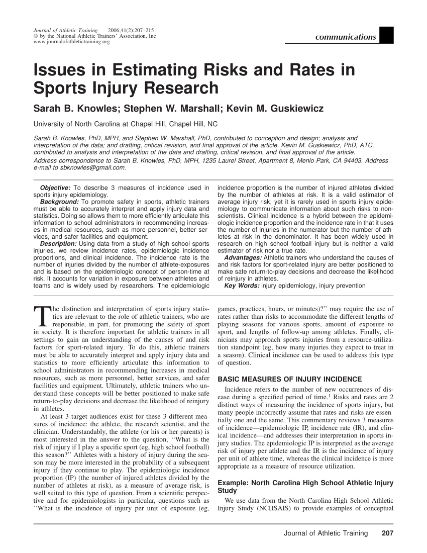 sports injury research paper