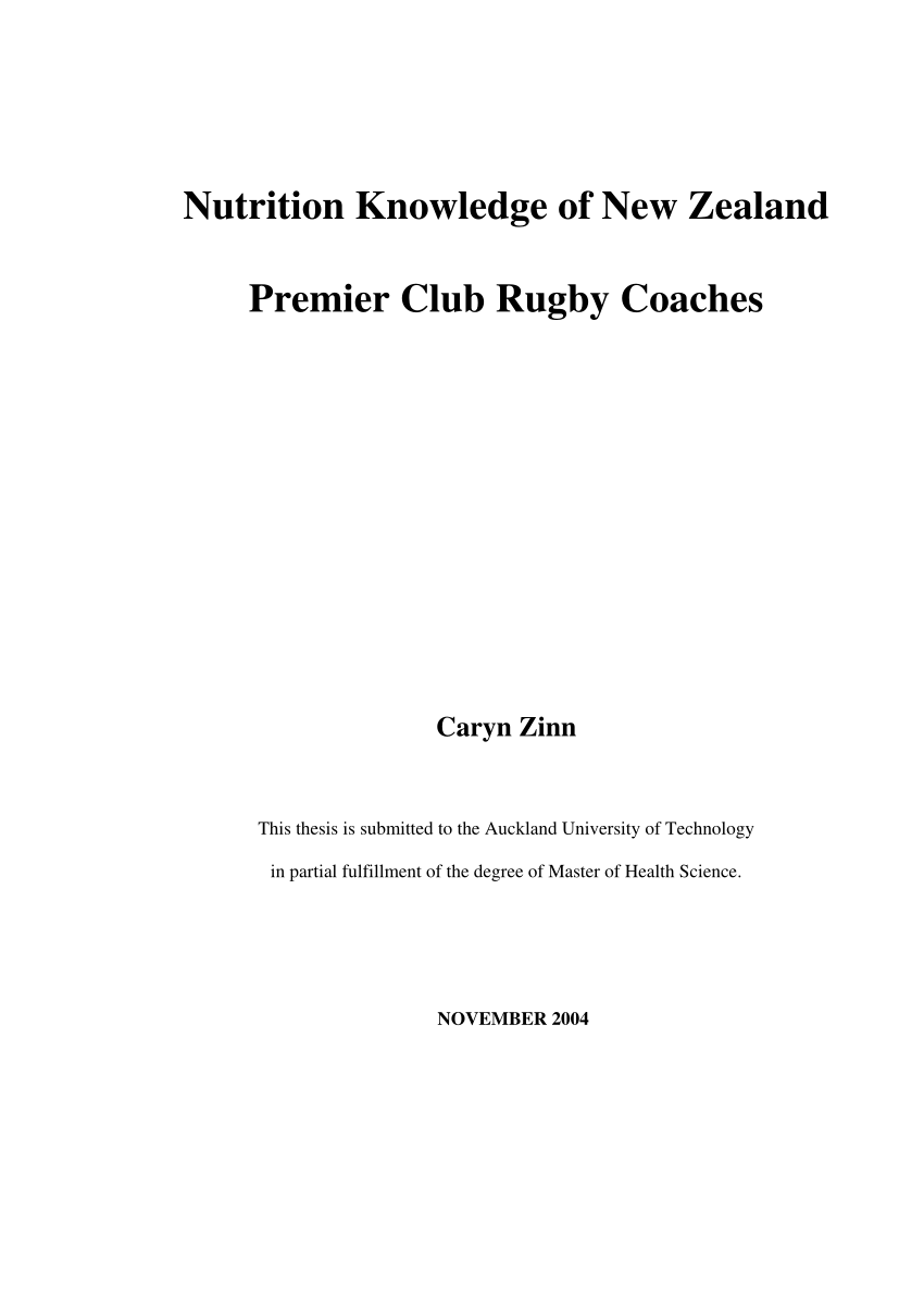 PDF) Evaluation of Sports Nutrition Knowledge of New Zealand ...