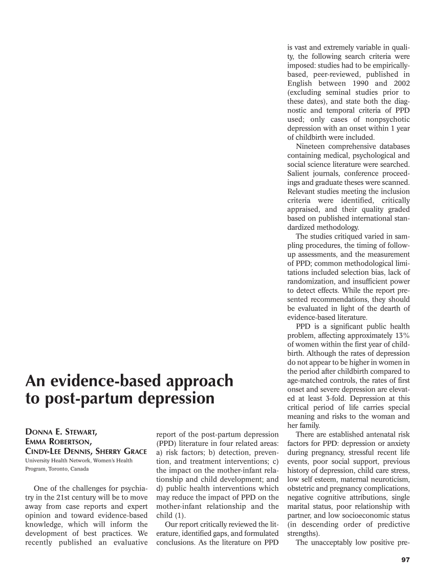 postpartum depression research essays
