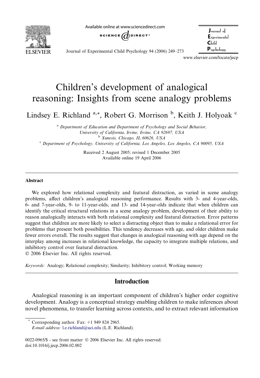 analogical problem solving child development