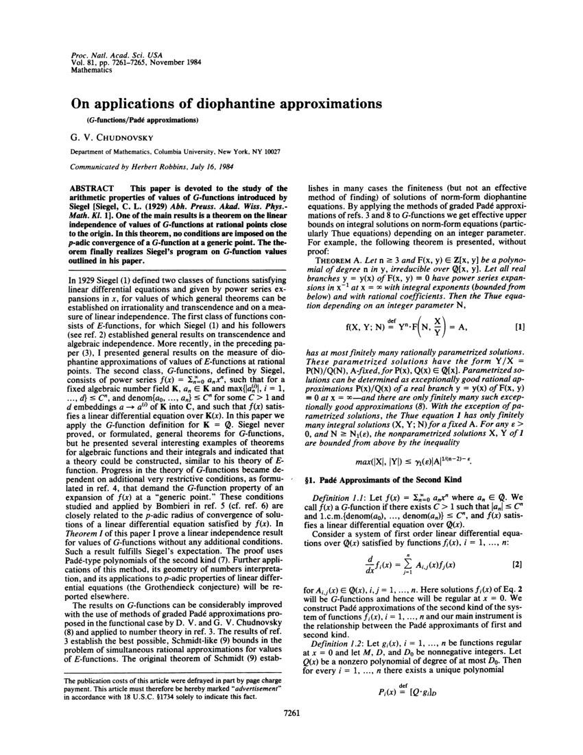 Pdf On Applications Of Diophantine Approximations
