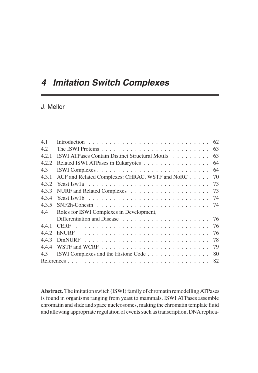 Pdf Imitation Switch Complexes