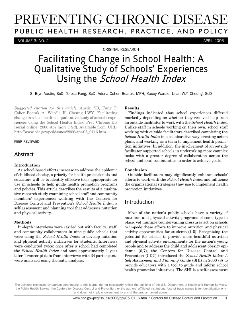 literature review of school health