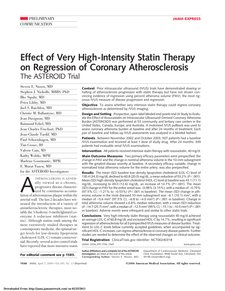 high intensity statin list