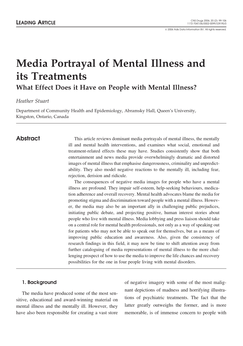 a research paper on mental disorder