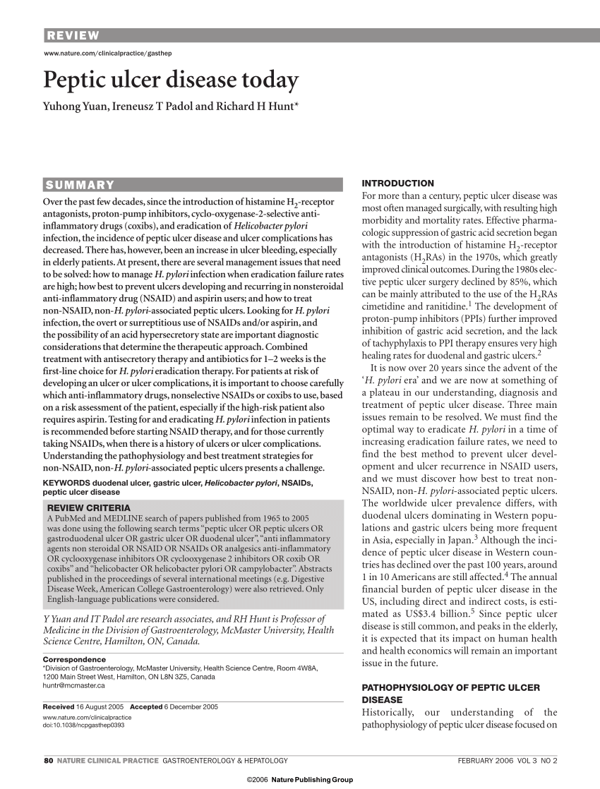 peptic ulcer research paper pdf