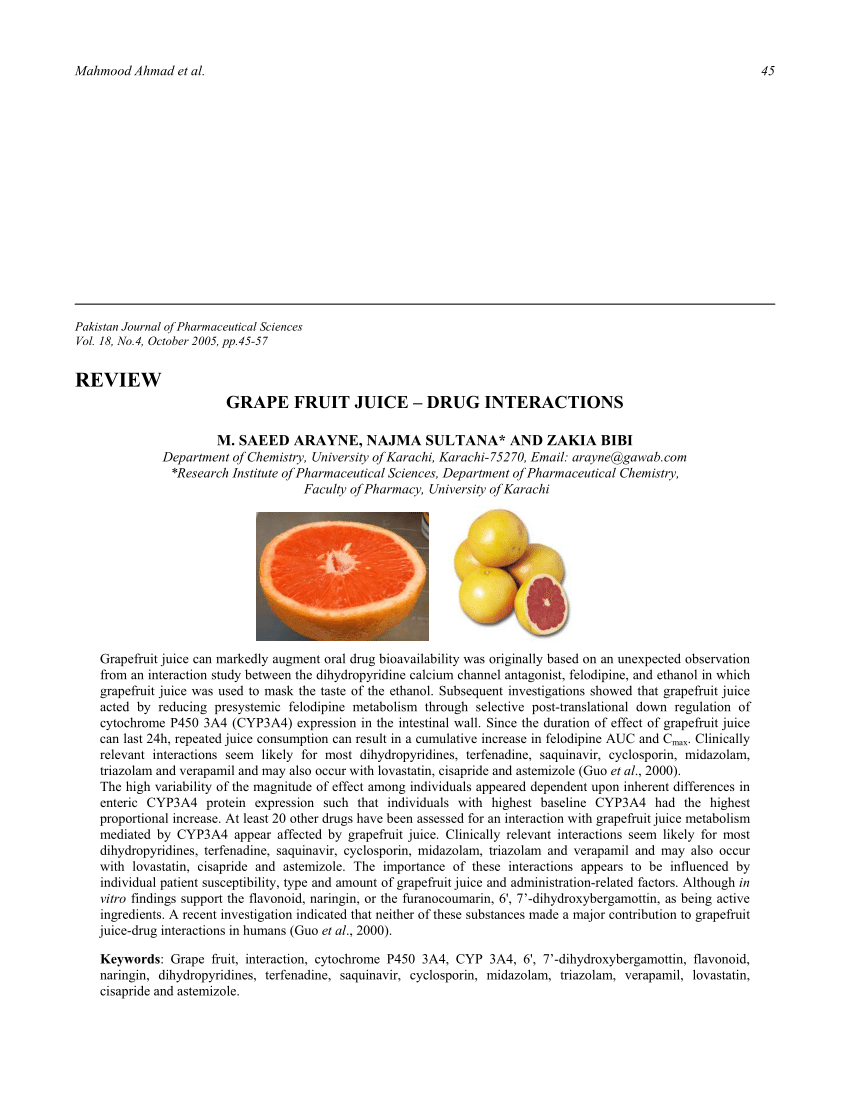 Tramadol Grapefruit Juice Timing