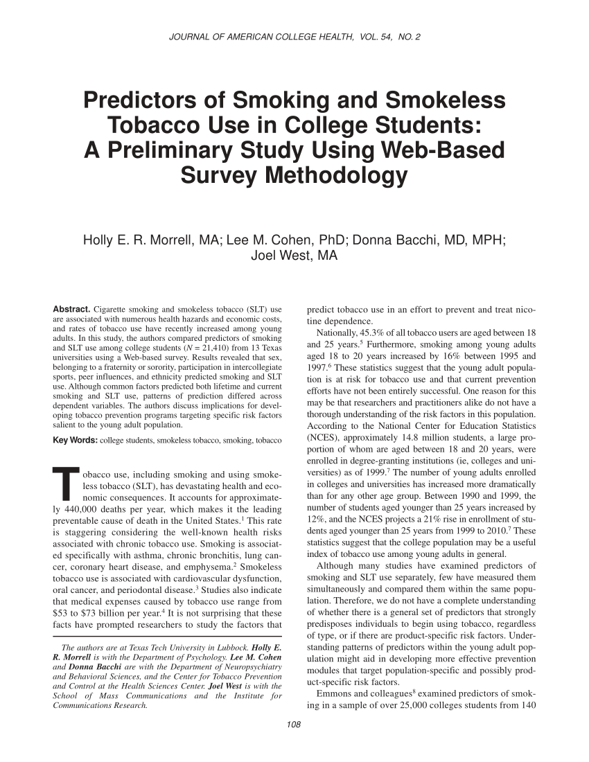 tobacco research study