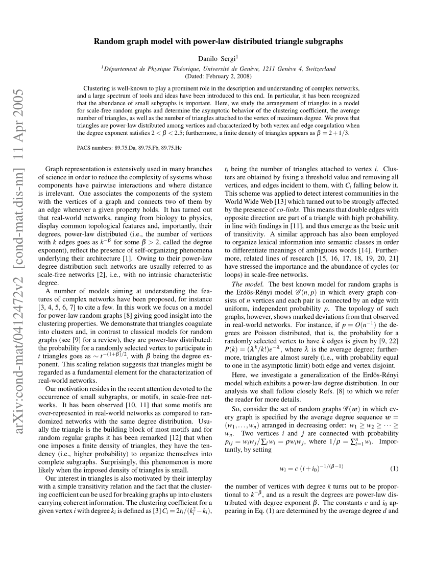 Power Law Random Graph Model