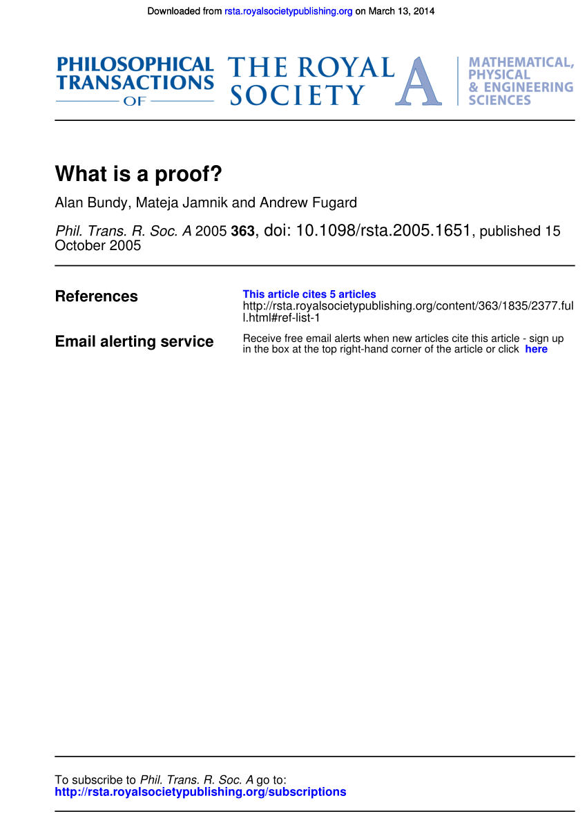 Pdf What Is A Proof