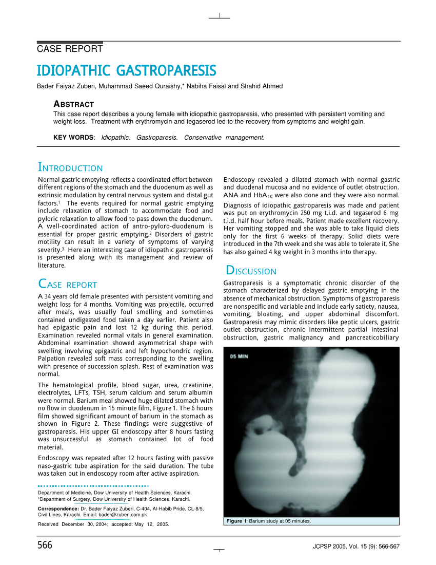 Diabetic gastroparesis: functional/morphologic background, diagnosis, and treatment options.