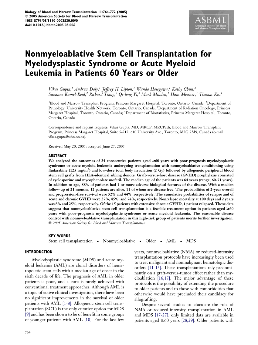 nonmyeloablative stem cell transplant