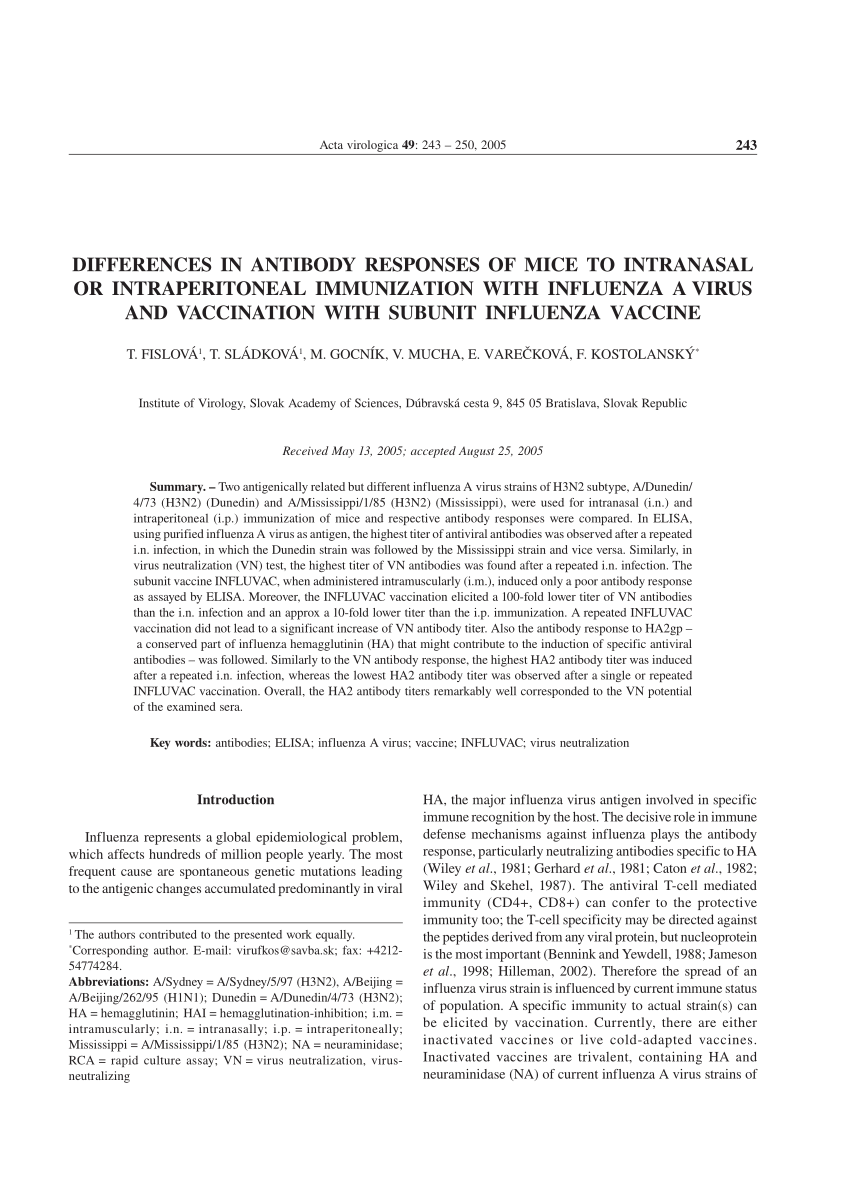 (PDF) The factors of virulence of influenza A virus