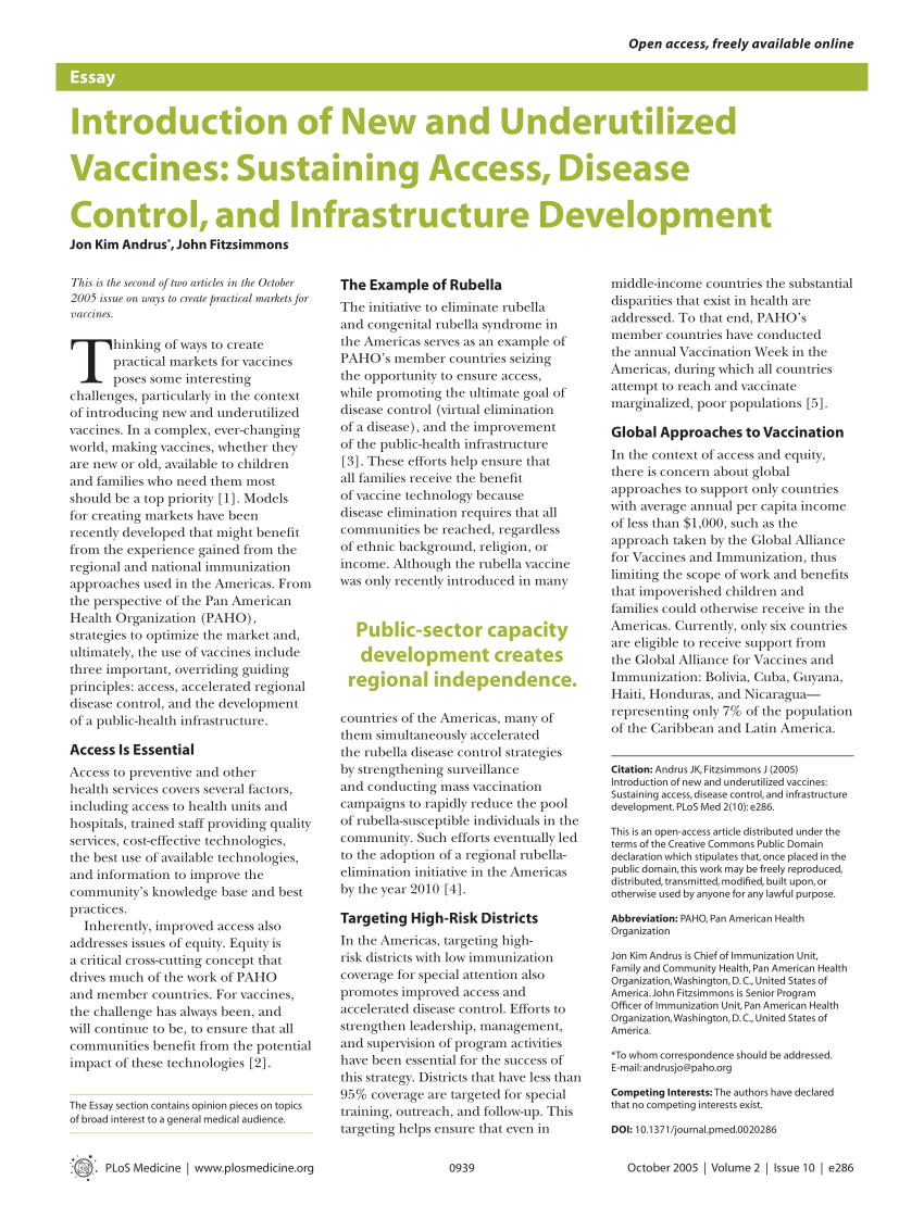 vaccination essay