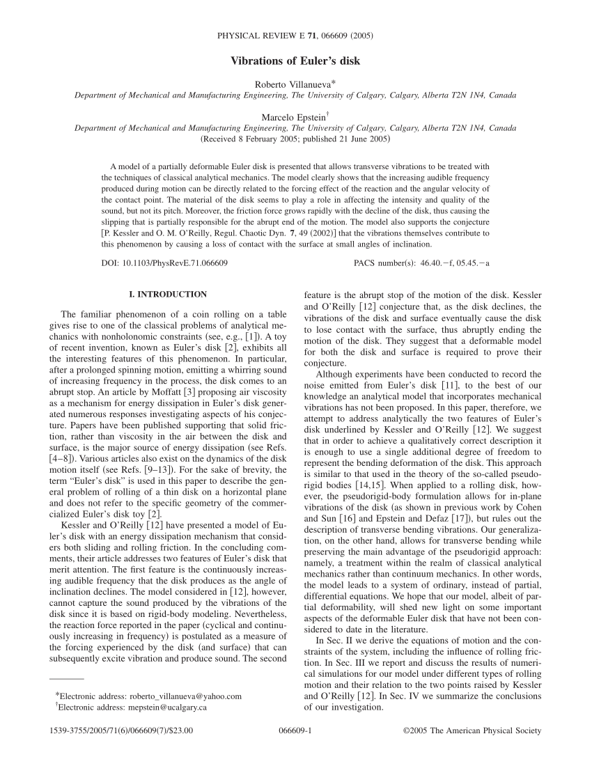 PDF] The ringing of Euler's disk