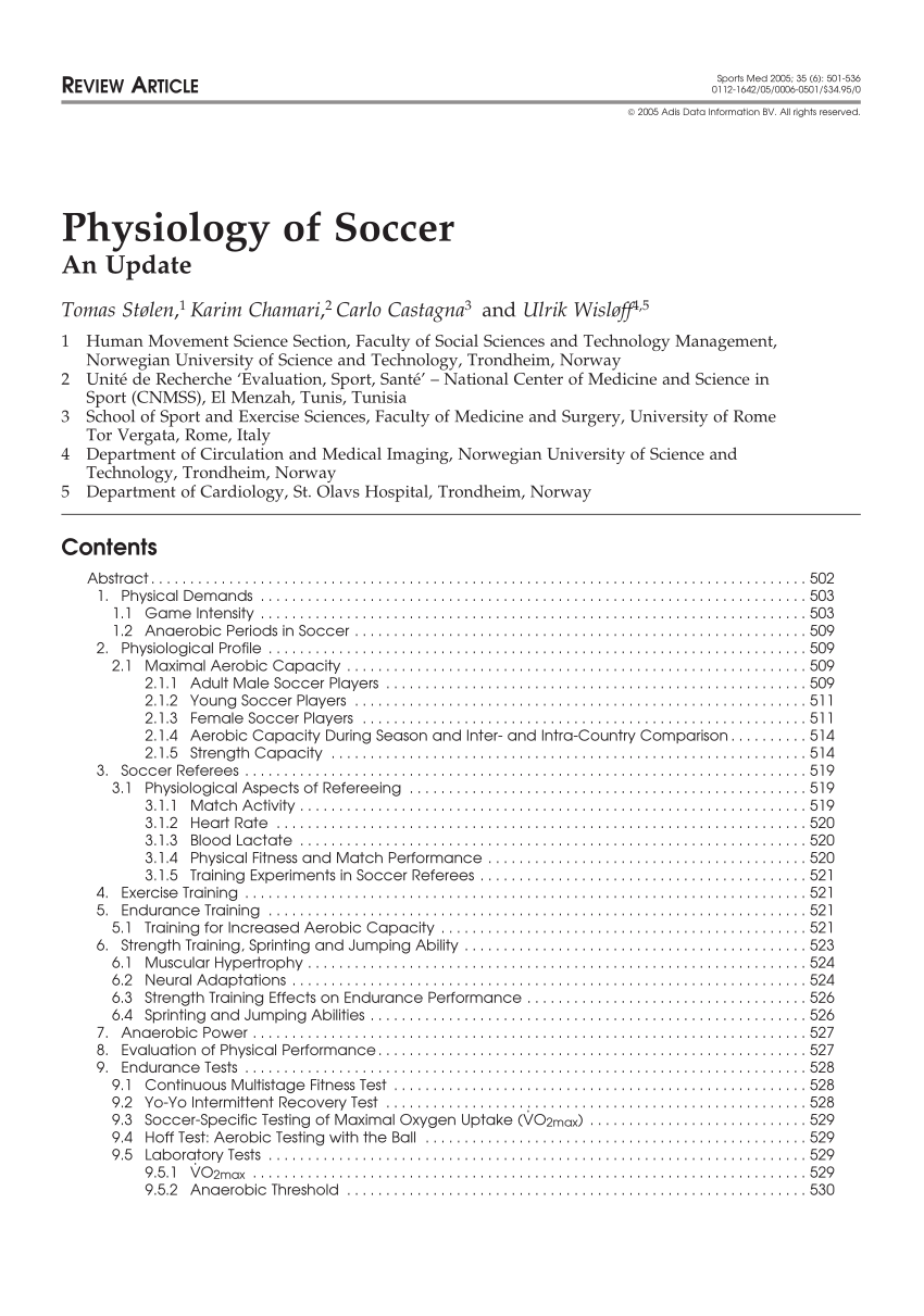 PDF) Physiology of Soccer image