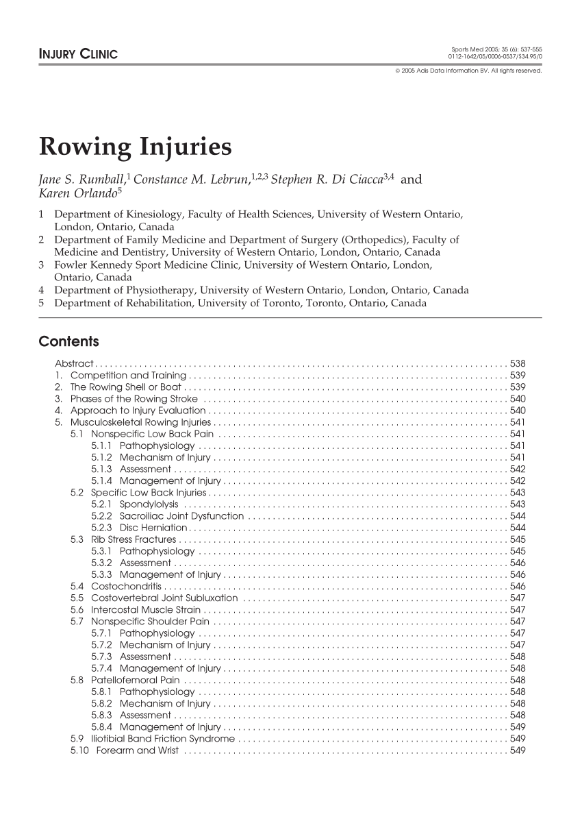 (PDF) Rowing Injuries