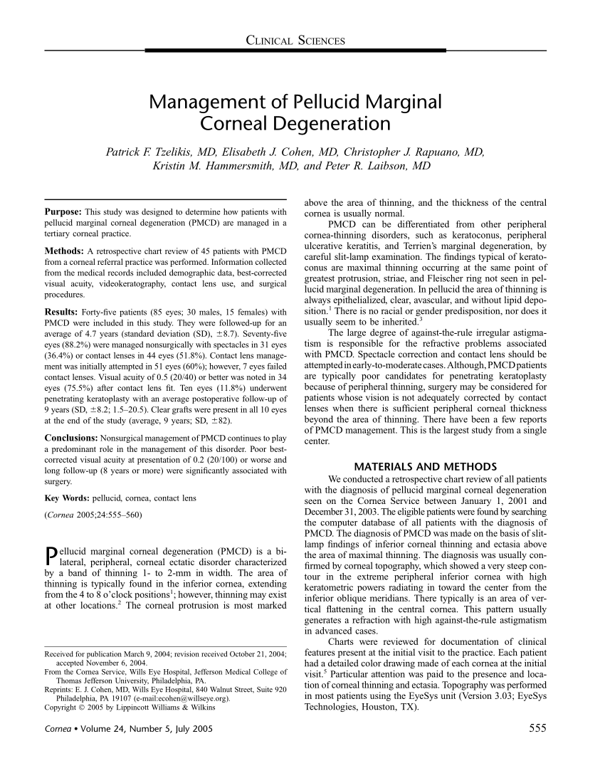 pellucid marginal degneration