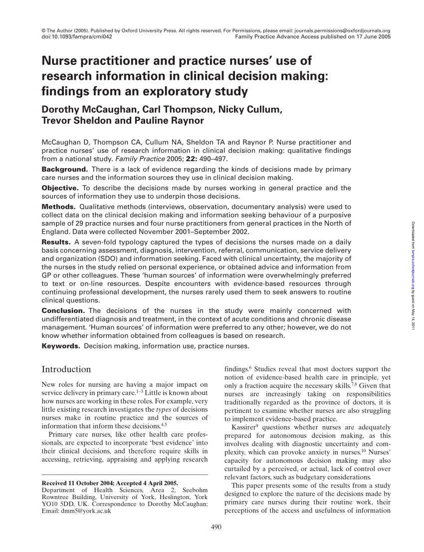 research article about nurse practitioners